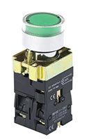 ExPBW3 Series Illuminated Momentary Flush Green 2 Normally Closed (NC) Contacts and 22 Millimeter (mm) Pushbutton with Guard (Ex9PBW3364A)