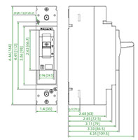 Ex9M1N Series MCCB; Thermal-Magnetic Trip Unit (M1N15T1) - Dimensions