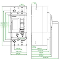 Ex9M2S Series MCCB; Thermal-Magnetic Trip Unit (M2S100T22) - Dimensions