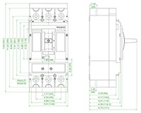 Ex9 Series M3 Molded Case Circuit Breakers - Dimensions