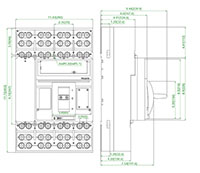 Ex9M6S Series MCCB; Unprotected Neutral; Thermal-Magnetic Trip Unit (M6S800E4) - Dimensions