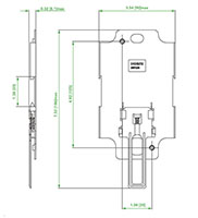 M1 German Institute for Standardization (DIN) Rail Plate (DRP22N) - Dimensions