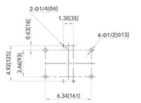 M1/M2/M3/M4/M5, NEMA Flange Mechanism Handle (OM22) - Dimensions