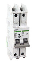 B1N Series 2-Poles, 0.5 Ampere (A) Rated Current Ring Torque Terminal Miniature Circuit Breaker (B1N2B0.5R)