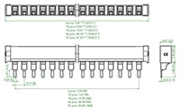 6 Pins UL 489 Comb Busbar (CBA1P06P18UL) - Dimensions