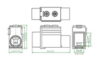 Bottom Feed Terminal (FD50UL) - Dimensions