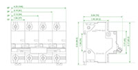 B1E Series 1-Pole, 80 Ampere (A) Rated Current Supplementary Protector (B1E1P80) - Dimensions