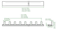 6 Pins UL 1077 Comb Busbar (CBB1P06P18) - Dimensions