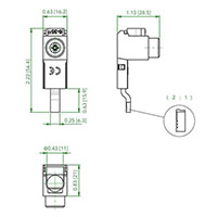 Top Feed Terminal TM802180) - Dimensions