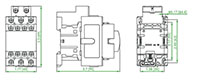 Ex9C Series 3-Poles, 110 Volt (V) Alternating Current (AC) Coil Voltage, and 9 Ampere (A) Current Standard IEC Contactor (Ex9C0911F7) - Dimensions