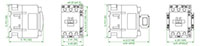 Ex9C Series 24 Volt (V) Alternating Current (AC) Coil Voltage and 80 Ampere (A) Current Standard IEC Contactor (Ex9C8011B7) - Dimensions