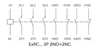 Ex9C Series Standard IEC Contactors - Wiring Diagram