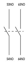 Ex9CD/CM Series 2 Normally Open (NO) Front Mount Auxiliary Contactor (AXB20) - Wiring Diagram