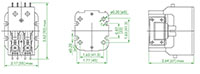 Ex9CK Series 2-Poles, 24 Volt (V) Alternating Current (AC) Coil Voltage, and 20 Ampere (A) Current Lug Definite Purpose Contactor (Ex9CK20B20B7) - Dimensions