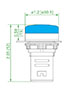 Ex9IL2 Series Compacted Blue Curve Lampshade 110/120 Volt (V) Voltage and 22 Millimeter (mm) Light-Emitting Diode (LED) Indicator Light (Ex9IL2N6) - Dimensions