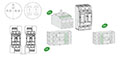 M1PVS Series Connection A/B/C/D 3 Poles Molded Case Circuit Breakers - Reverse Feed Allowed (Mounting Positions)