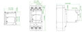 M3, 120 Volt (V) Alternating and Direct Current (AC/DC) Voltage Motor Operator (MOD23NA) - Dimensions