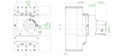 M1 Gray/Green IEC Closed Coupled Rotary Handle (RHD21N1) - Dimensions