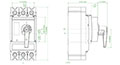 M3 Gray/Green IEC Closed Coupled Rotary Handle (RHD23N1) - Dimensions