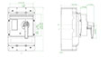 M4 Gray/Green IEC Closed Coupled Rotary Handle (RHD24N1) - Dimensions