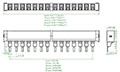 6 Pins UL 489 Comb Busbar (CBA1P06P18UL) - Dimensions