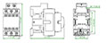 Ex9C Series 3-Poles, 110 Volt (V) Alternating Current (AC) Coil Voltage, and 9 Ampere (A) Current Standard IEC Contactor (Ex9C0911F7) - Dimensions