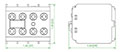 Ex9CD/CM Series 2 Normally Closed (NC) Front Mount Auxiliary Contactor (AXB02) - Dimensions