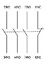 Ex9CD/CM Series 3 Normally Open (NO) + 1 Normally Closed (NC) Front Mount Auxiliary Contactor (AXB31) - Wiring Diagram