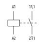 Ex9CK Series 1-Pole, 24 Volt (V) Alternating Current (AC) Coil Voltage, and 20 Ampere (A) Current Lug Definite Purpose Contactor (Ex9CK20B10B7) - Wiring Diagram