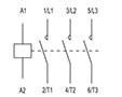 Ex9CK Series 3-Poles, 24 Volt (V) Alternating Current (AC) Coil Voltage, and 20 Ampere (A) Current Lug Definite Purpose Contactor (Ex9CK20B30B7) - Wiring Diagram